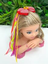 Laço Infantil Junino Vermelho Xadrez - Bico de Pato para Festa de São João - Acessório para Crianças Laço Infantil Junino Vermelho Xadrez - Bico de Pato para Festa de São João - Acessório para Crianças