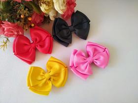 Laço infantil romantico 3 peças- rosa - vermelho - amarelo