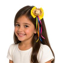 Laço Junino Infantil com Chapéu de Palha - Laço Junino Infantil com Chapéu de Palha -