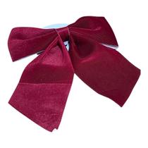 Laço Natal Veludo Vermelho Topo Pinheiro Guirlanda-29x34cm