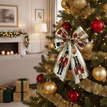 Laço Natalino Soldadinho Quebra Nozes Charme Tradição Dourad