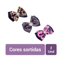 Laço Petz Animal Print para Cães - Cores Sortidas - Tamanho M - 2 Unidades