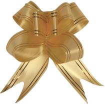 Laço Pronto Decorado 23MM X 42CM Dourado com Fio - Pacote com 120 Unidades