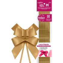 Laço Pronto Liso 22MM X 44CM Cetim Ouro - Fitas Progresso (pacote com 05) Laço Pronto Liso 22MM X 44CM Cetim Ouro - Fitas Progresso (pacote com 05)