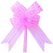 Laço Pronto Liso Organza PINK 32MM X 47CM - Pacote com 100 Unidades