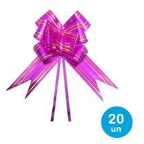 Laço pronto p/ presente 47cm- Rosa Escuro c/dourado 20un Laço pronto p/ presente 47cm- Rosa Escuro c/dourado 20un