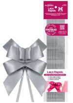 Laço rápido cetim 22mm 5 unidades cor 084 prata progresso