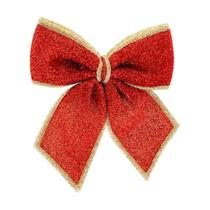 Laço Tecido Metalizado Vermelho e Dourado 33X36cm Laço Tecido Metalizado Vermelho e Dourado 33X36cm