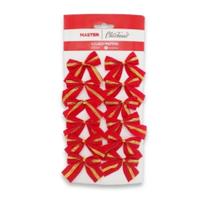 Laço Veludo Com 12 Unidades Vermelho Fita Dourada