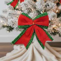 Laço Vermelho E Verde Enfeite Natalino Com 3 Unid Laço Vermelho E Verde Enfeite Natalino Com 3 Unid
