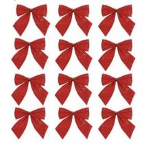 Laço vermelho para enfeite de árvore de natal com 12 peças