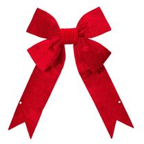 Laço Vickerman de Veludo Vermelho com Quatro Laços de 23 cm para Decoração de Natal Laço Vickerman de Veludo Vermelho com Quatro Laços de 23 cm para Decoração de Natal