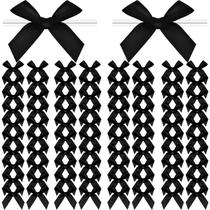 Laços Adodotoe Christmas Satin Twist Tie, 100 unidades, pretos Laços Adodotoe Christmas Satin Twist Tie, 100 unidades, pretos