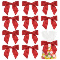 Laços AIMUDI Satin Red Ribbon Twist Tie 11 cm 36 unidades