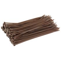 Laços com zíper GTSE de 8 polegadas, pacote com 100, 8,2 kg de nylon marrom resistente