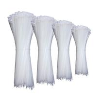 Laços com zíper ZC, tamanhos variados, branco transparente, 10, 15, 20, 25 cm, pacote com 400