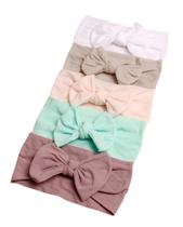 Laços de Bebê Faixinha Turbante Meia de Seda Kit 5 Unidades