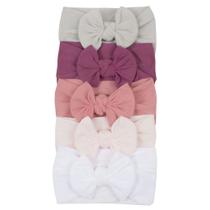 Laços de Bebê Macio Faixinha Turbante Slim Infantil Kit c/5 Laços de Bebê Macio Faixinha Turbante Slim Infantil Kit c/5