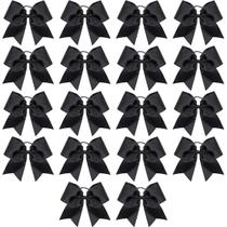 Laços de cabelo Caenagrion, 18 peças, 20 cm de largura, pretos, Cheer para meninas Laços de cabelo Caenagrion, 18 peças, 20 cm de largura, pretos, Cheer para meninas