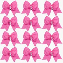 Laços de cabelo Cheer DEEKA rosa de 8 polegadas para meninas adolescentes (12 unidades)
