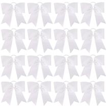 Laços de cabelo Cheer OAOLEER brancos de 8 polegadas para meninas adolescentes (16 unidades) Laços de cabelo Cheer OAOLEER brancos de 8 polegadas para meninas adolescentes (16 unidades)