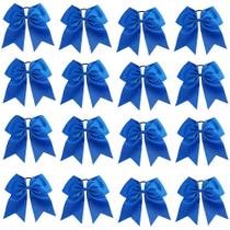 Laços de cabelo Cheer OAOLEER de 8 polegadas azuis para meninas adolescentes (pacote com 16) Laços de cabelo Cheer OAOLEER de 8 polegadas azuis para meninas adolescentes (pacote com 16)