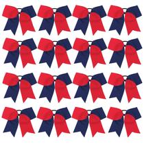 Laços de cabelo Cheer OAOLEER de 8 polegadas e 16 unidades para meninas (vermelho/azul marinho) Laços de cabelo Cheer OAOLEER de 8 polegadas e 16 unidades para meninas (vermelho/azul marinho)