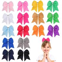 Laços de cabelo Cheer OAOLEER de 8 polegadas para meninas líderes de torcida, pacote com 16