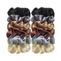 Laços De Cabelo De Rabo De Cavalo Elástico De Cetim Roxo 12 Peças Conjunto De Anel De Intestino