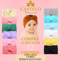 Laços de Cabelo Infantil Menina Bebê Turbante Kit com 12 Laços de Cabelo Infantil Menina Bebê Turbante Kit com 12