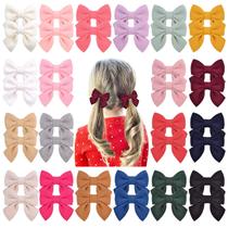 Laços de cabelo Jollybows, 7 cm, lã, jacaré, clipes de jacaré, 40 unidades
