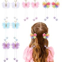 Laços de cabelo OAOLEER Mini Butterfly, 10 peças de malha de tule para bebês e meninas Laços de cabelo OAOLEER Mini Butterfly, 10 peças de malha de tule para bebês e meninas