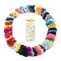 Laços de cabelo Scrunchies Yanwenx, 60 peças de veludo macio e cetim Laços de cabelo Scrunchies Yanwenx, 60 peças de veludo macio e cetim