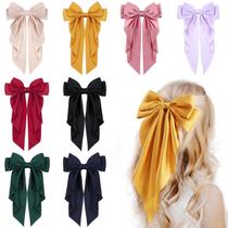 Laços de cabelo VOBOBE Big Satin em camadas de 20 cm, presilha