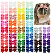 Laços de cabelo YHXX YLEN 80 pares de fita de gorgorão para meninas 7,5 cm