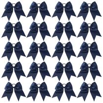 Laços de cabelo YHXX YLEN Cheer 20 peças em azul marinho de 20 cm para meninas