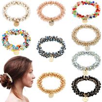Laços de cabelo Yinder Crystal Elastic Hair Scrunchies, 9 unidades Laços de cabelo Yinder Crystal Elastic Hair Scrunchies, 9 unidades