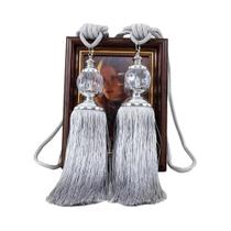 Laços De Cortina Luxuosos Com Franjas De Contas 2 Peças Suportes Decorativos Para Cortinas Laços De Cortina Luxuosos Com Franjas De Contas 2 Peças Suportes Decorativos Para Cortinas