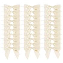 Laços de fita de cetim AIMUDI Ivory 3,5 cm para o Natal - 50 unidades