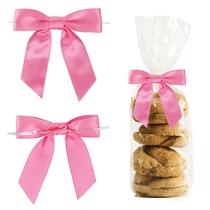 Laços de gravata LIZLOVESS Satin Twist, rosa choque, 3,5 polegadas, pacote com 50 Laços de gravata LIZLOVESS Satin Twist, rosa choque, 3,5 polegadas, pacote com 50