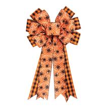 Laços de Halloween Hying, grandes, preto, vermelho, búfalo, algodão xadrez