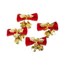 Laços De Natal Com Sino 6pcs Mini Laços De Árvore De Natal Para Decoração De Casa Presentes Para