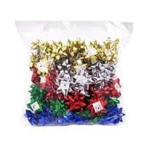 Laços De Natal De 5cm 60pcs Festivos Em Forma De Estrela 3D Autoadesivos Para Embalagem De Presentes