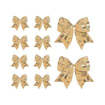 Laços De Natal Em Veludo Dourado 10 PCS Para Decoração De Cesta De Natal E Artesanato De Ano Novo