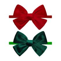 Laços de Natal para bebês, bandanas ONENINEDREAM, vermelhas e verdes, 2 unidades