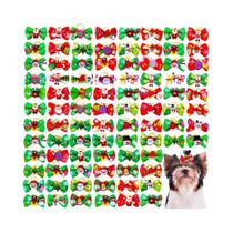 Laços De Natal Para Cães Pequenos 10 20 30PCS Acessórios De Cabelo De Inverno Com Elásticos Para
