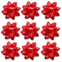 Laços de presente DYSHIPEN, pacote com 24, adesivo vermelho de 9 cm Laços de presente DYSHIPEN, pacote com 24, adesivo vermelho de 9 cm