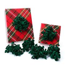 Laços de presente LaRibbons Green Velvet Curly de 4,5", pacote com 6