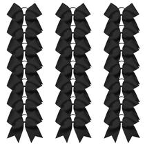 Laços de torcida Oaoleer 21 peças de 20 cm, laço de líder de torcida Jumbo preto