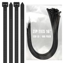 Laços de zíper ALBO Heavy Duty de 16 polegadas e 120 libras, resistência à tração, pacote com 100 Laços de zíper ALBO Heavy Duty de 16 polegadas e 120 libras, resistência à tração, pacote com 100